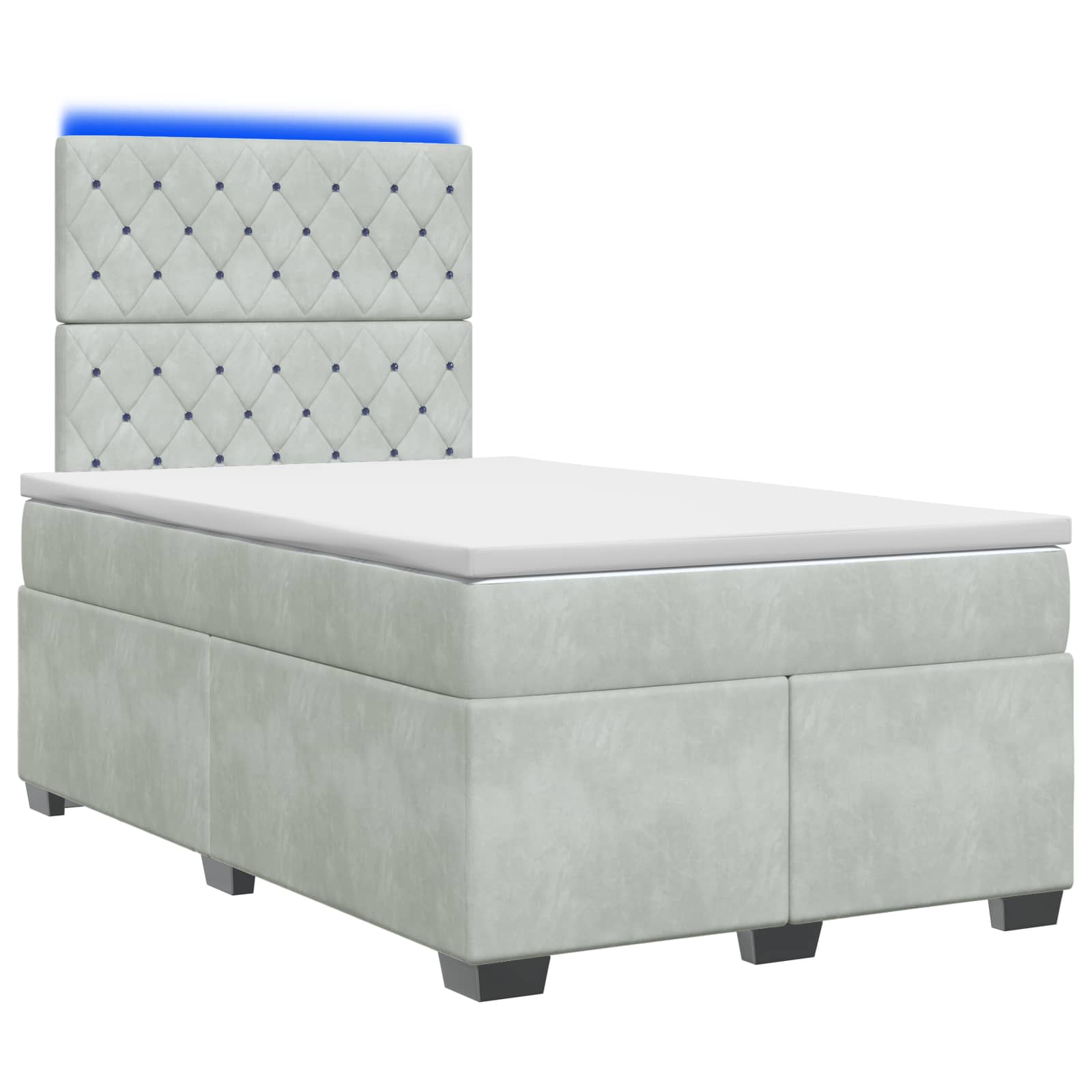 3455060_1.jpg vidaXL Posteľ boxspring s matracom Svetlosivá 120 x 190 cm Zamat – Obrázok 1