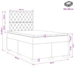 vidaXL Posteľ boxspring s matracom Svetlosivá 120 x 190 cm Zamat – Obrázok 11