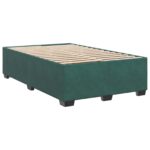 vidaXL Posteľ boxspring s matracom Tmavozelená 120 x 190 cm Zamat – Obrázok 4