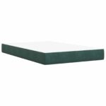 vidaXL Posteľ boxspring s matracom Tmavozelená 120 x 190 cm Zamat – Obrázok 5