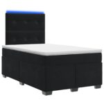 vidaXL Posteľ boxspring s matracom Čierna 120 x 190 cm Zamat