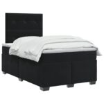 vidaXL Posteľ boxspring s matracom Čierna 120 x 190 cm Zamat – Obrázok 2
