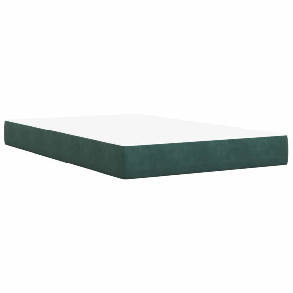 vidaXL Posteľ boxspring s matracom Tmavozelená 120 x 200 cm Zamat – Obrázok 5