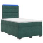 vidaXL Posteľ boxspring s matracom Tmavozelená 120 x 200 cm Zamat