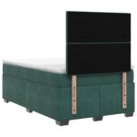 vidaXL Posteľ boxspring s matracom Tmavozelená 120 x 200 cm Zamat – Obrázok 7