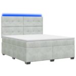 vidaXL Posteľ boxspring s matracom Svetlosivá 140 x 190 cm Zamat