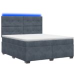 vidaXL Posteľ boxspring s matracom Tmavosivá 140 x 190 cm Zamat