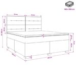 vidaXL Posteľ boxspring s matracom Tmavosivá 140 x 190 cm Zamat – Obrázok 11