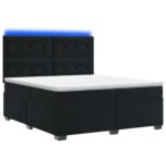 vidaXL Posteľ boxspring s matracom Čierna 140 x 190 cm Zamat