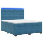 vidaXL Posteľ boxspring s matracom Modrá 140 x 190 cm Zamat