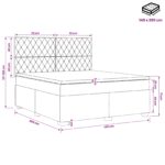 vidaXL Posteľ boxspring s matracom Svetlosivá 140 x 200 cm Zamat – Obrázok 11