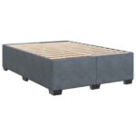 vidaXL Posteľ boxspring s matracom Tmavosivá 140 x 200 cm Zamat – Obrázok 4