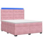vidaXL Posteľ boxspring s matracom Ružová 140 x 200 cm Zamat