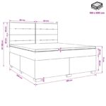 vidaXL Posteľ boxspring s matracom Tmavosivá 160 x 200 cm Zamat – Obrázok 11