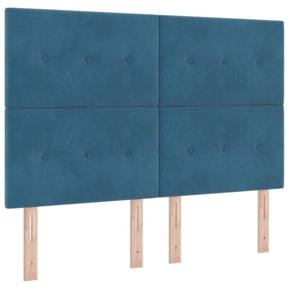 vidaXL Posteľ boxspring s matracom Modrá 160 x 200 cm Zamat – Obrázok 3