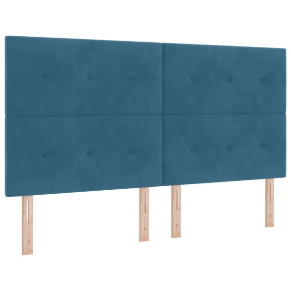 vidaXL Posteľ boxspring s matracom Modrá 180 x 200 cm Zamat – Obrázok 3