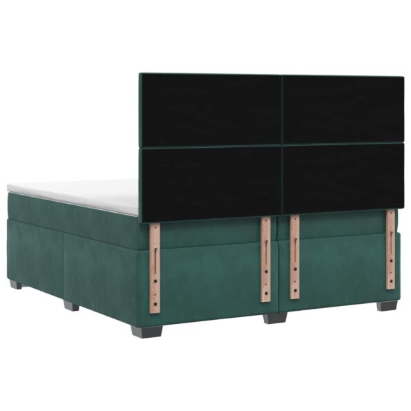 vidaXL Posteľ boxspring s matracom Tmavozelená 200 x 200 cm Zamat – Obrázok 7