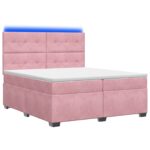 vidaXL Posteľ boxspring s matracom Ružová 200 x 200 cm Zamat
