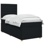 vidaXL Posteľ boxspring s matracom Čierna 80 x 200 cm Látka – Obrázok 2