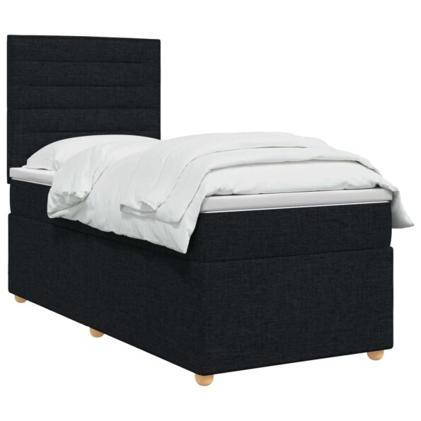 vidaXL Posteľ boxspring s matracom Čierna 80 x 200 cm Látka – Obrázok 2