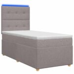 vidaXL Posteľ boxspring s matracom Sivohnedá 80 x 200 cm Látka