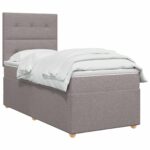 vidaXL Posteľ boxspring s matracom Sivohnedá 80 x 200 cm Látka – Obrázok 2