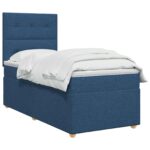vidaXL Posteľ boxspring s matracom Modrá 80 x 200 cm Látka – Obrázok 2