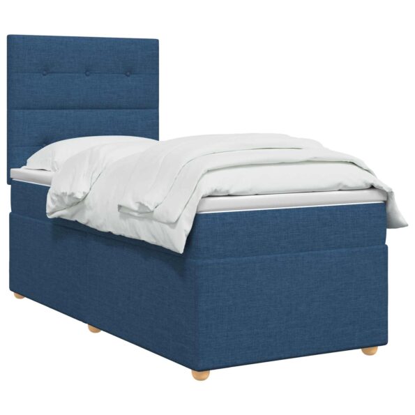 vidaXL Posteľ boxspring s matracom Modrá 80 x 200 cm Látka – Obrázok 2