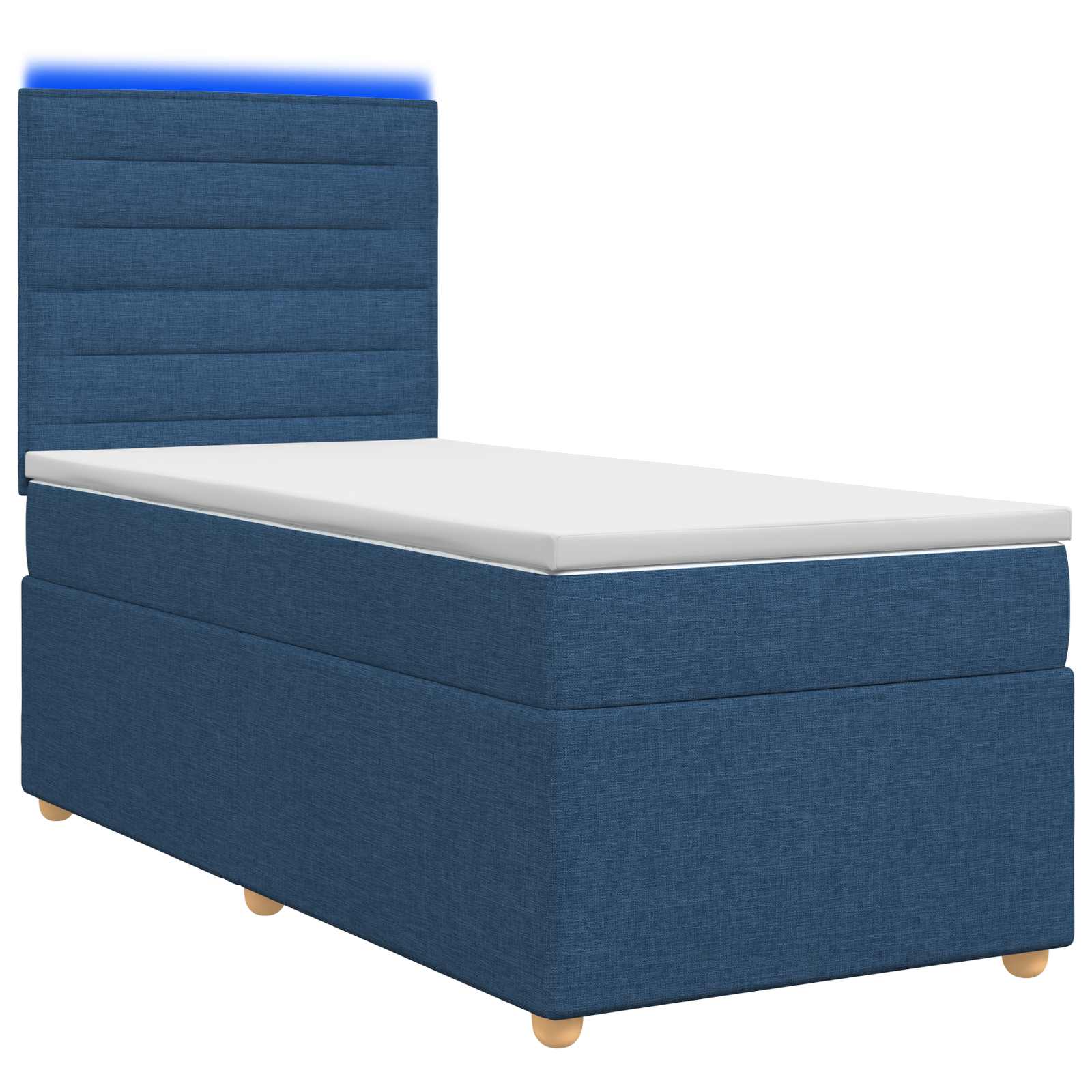 3455237_1.jpg vidaXL Posteľ boxspring s matracom Modrá 90 x 190 cm Látka – Obrázok 1