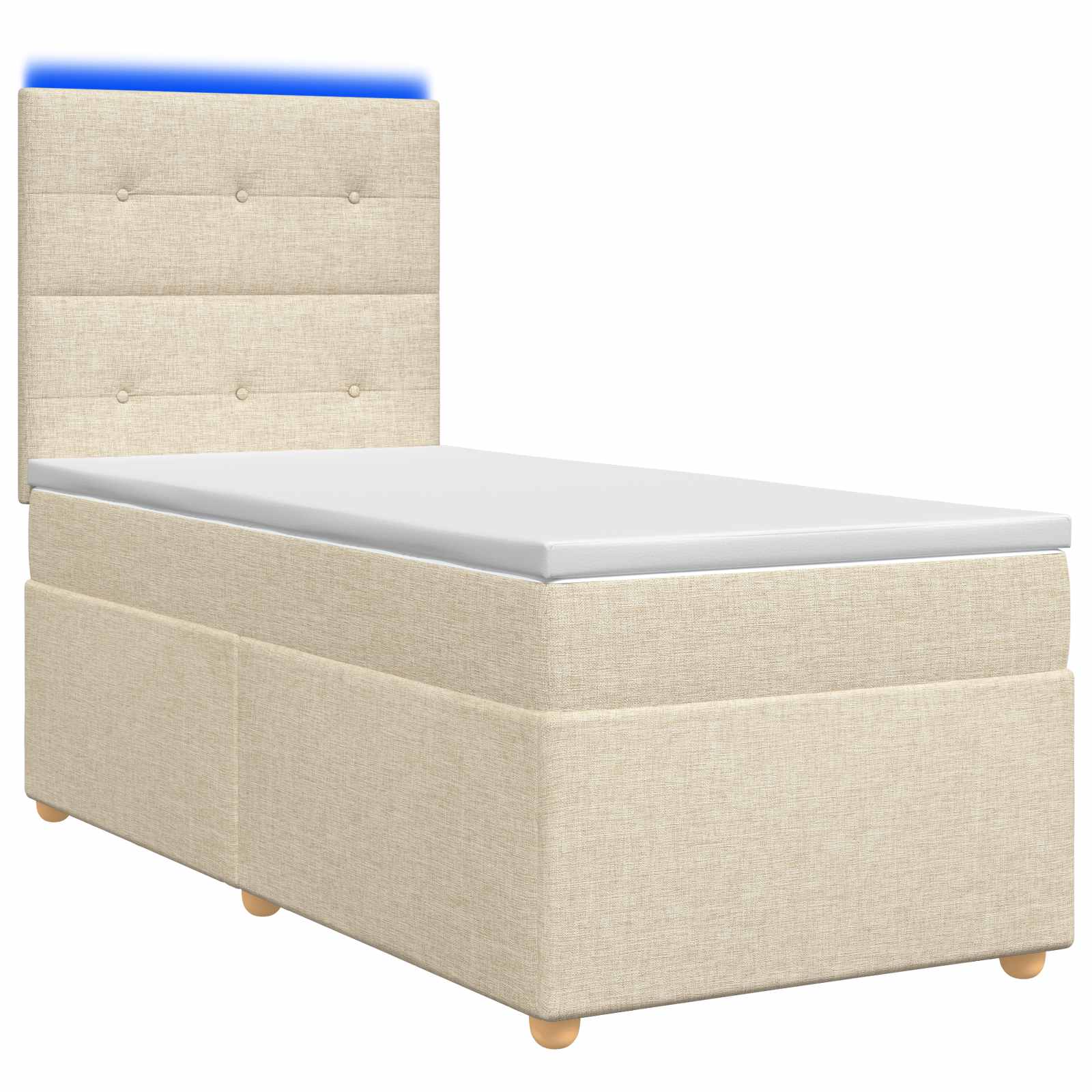 3455264_1.jpg vidaXL Posteľ boxspring s matracom Krémová 90 x 200 cm Látka – Obrázok 1