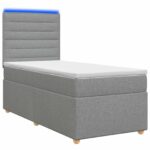 vidaXL Posteľ boxspring s matracom Svetlosivá 100 x 200 cm Látka