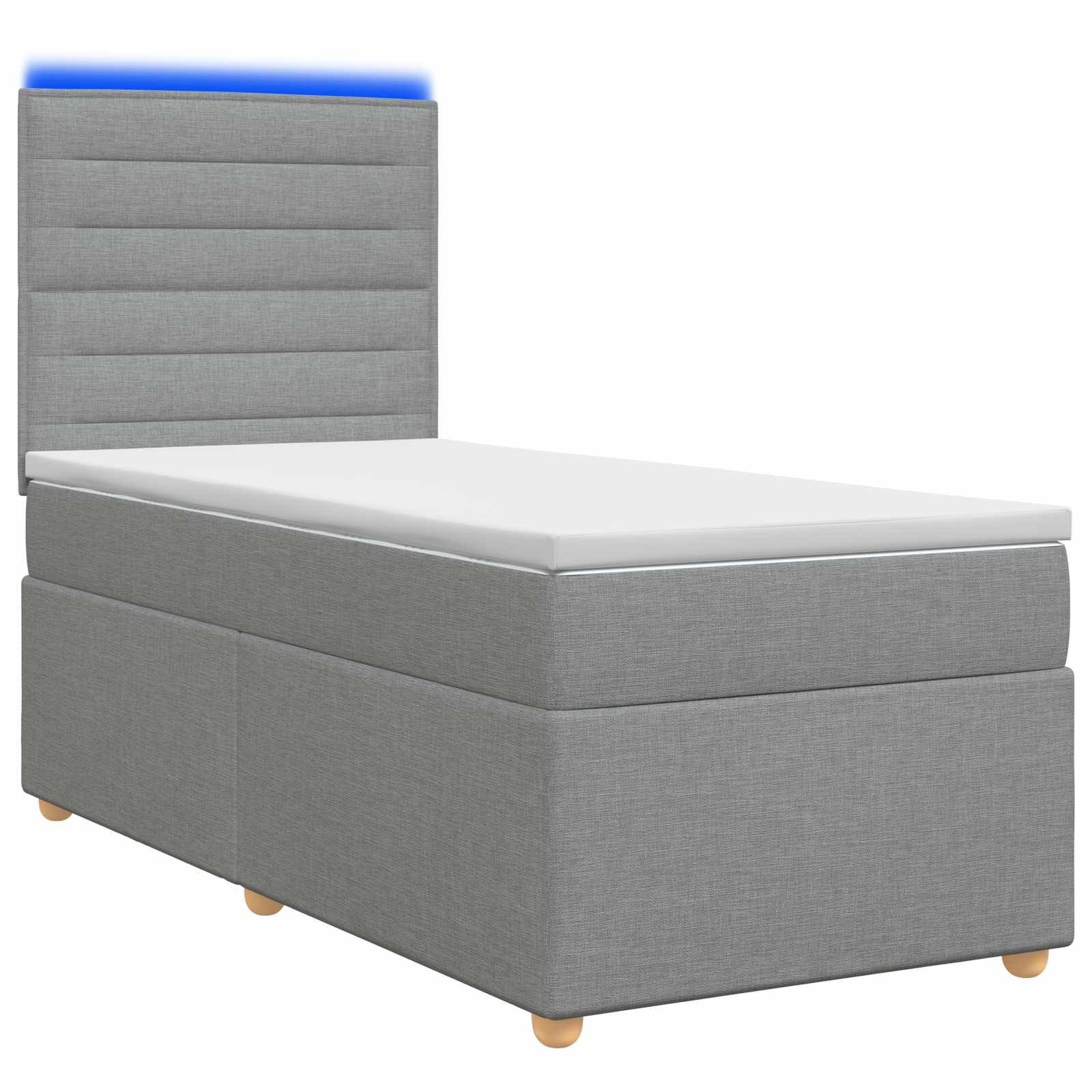 3455273_1.jpg vidaXL Posteľ boxspring s matracom Svetlosivá 100 x 200 cm Látka – Obrázok 1