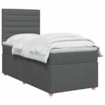 vidaXL Posteľ boxspring s matracom Tmavosivá 100 x 200 cm Látka – Obrázok 2