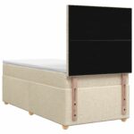 vidaXL Posteľ boxspring s matracom Krémová 100 x 200 cm Látka – Obrázok 7