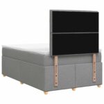 vidaXL Posteľ boxspring s matracom Svetlosivá 120 x 190 cm Látka – Obrázok 7
