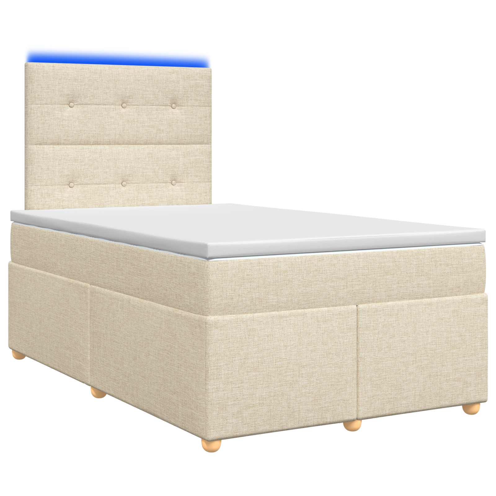 3455306_1.jpg vidaXL Posteľ boxspring s matracom Krémová 120 x 190 cm Látka – Obrázok 1