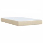 vidaXL Posteľ boxspring s matracom Krémová 120 x 190 cm Látka – Obrázok 5
