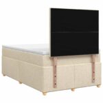 vidaXL Posteľ boxspring s matracom Krémová 120 x 190 cm Látka – Obrázok 7