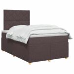 vidaXL Posteľ boxspring s matracom Tmavohnedá 120 x 190 cm Látka – Obrázok 2