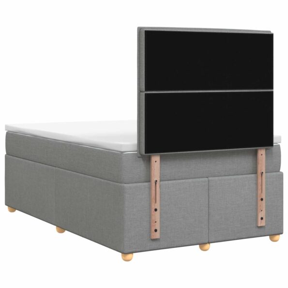 vidaXL Posteľ boxspring s matracom Svetlosivá 120 x 200 cm Látka – Obrázok 7