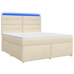 vidaXL Posteľ boxspring s matracom Krémová 140 x 190 cm Látka