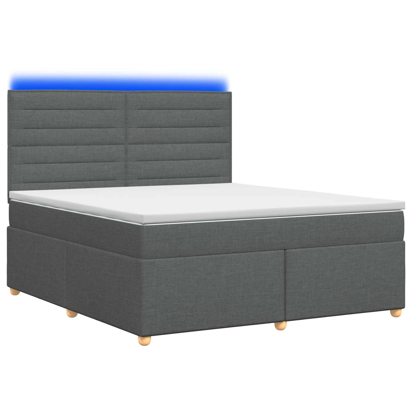 3455379_1.jpg vidaXL Posteľ boxspring s matracom Tmavosivá 160 x 200 cm Látka – Obrázok 1
