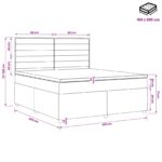 vidaXL Posteľ boxspring s matracom Čierna 160 x 200 cm Látka – Obrázok 11