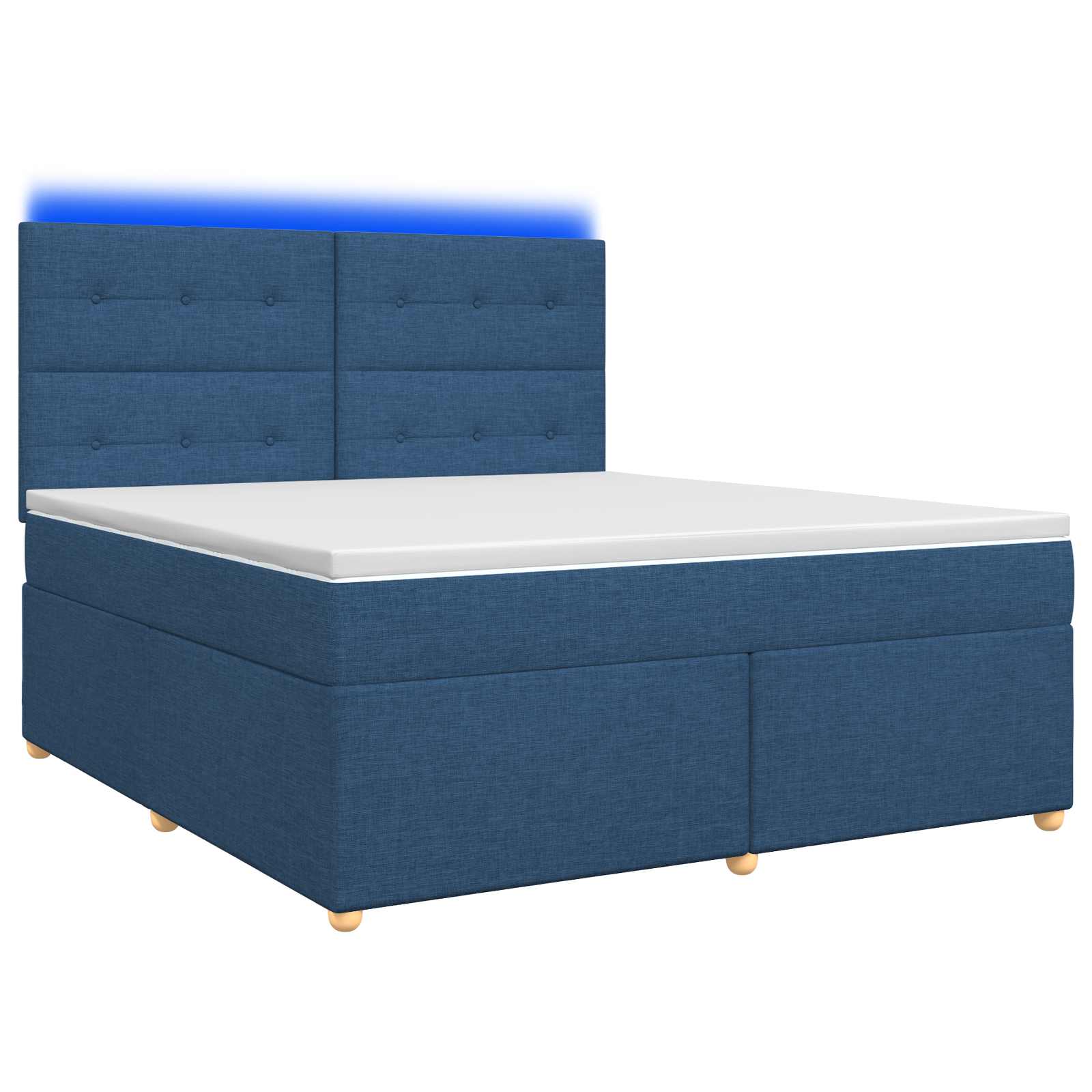 3455391_1.jpg vidaXL Posteľ boxspring s matracom Modrá 160 x 200 cm Látka – Obrázok 1