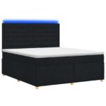 vidaXL Posteľ boxspring s matracom Čierna 180 x 200 cm Látka