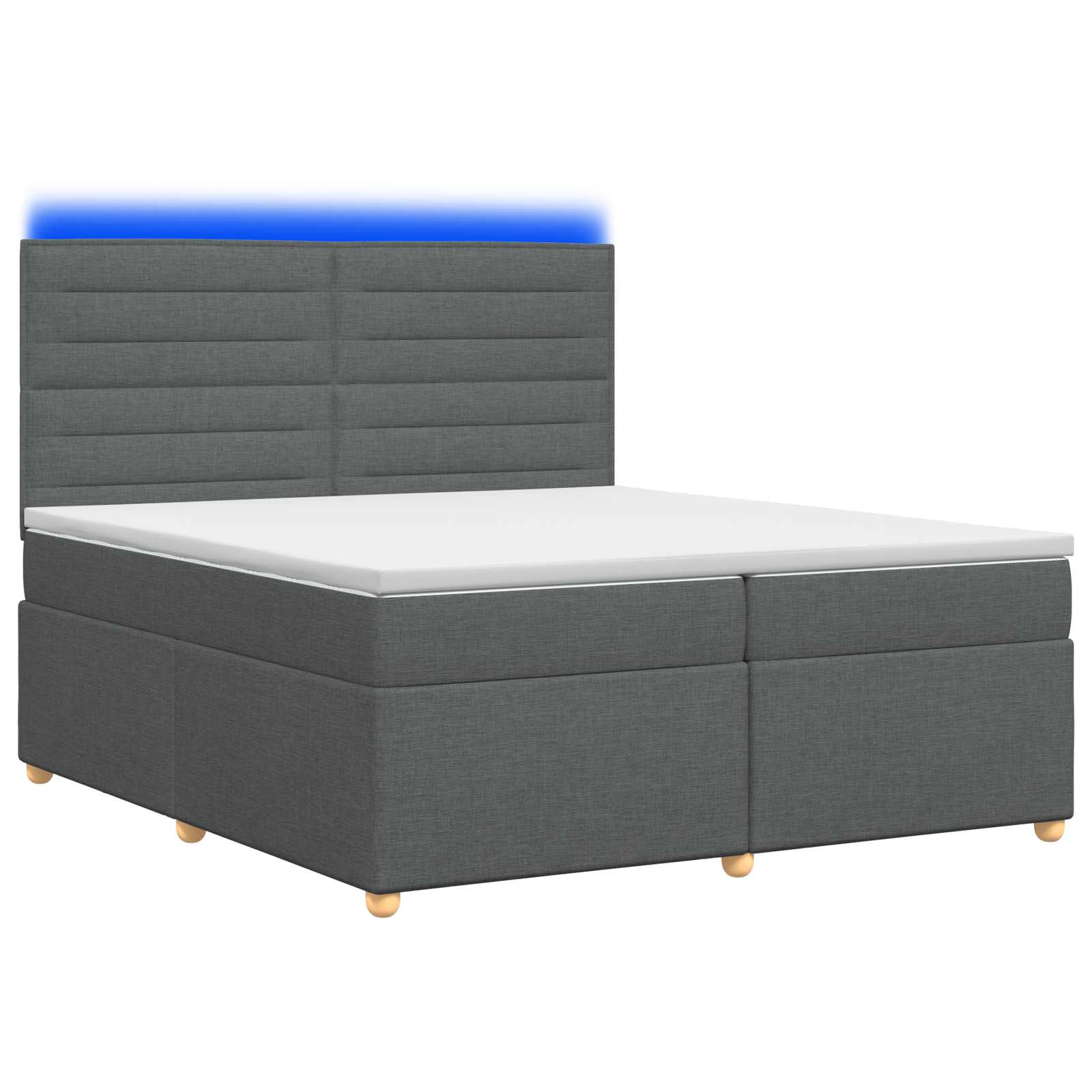 3455421_1.jpg vidaXL Posteľ boxspring s matracom Tmavosivá 200 x 200 cm Látka – Obrázok 1