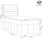 vidaXL LED boxspring posteľ s matracom Čierna 80 x 200 cm Látka – Obrázok 11