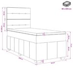 vidaXL LED boxspring posteľ s matracom Modrá 80 x 200 cm Látka – Obrázok 11
