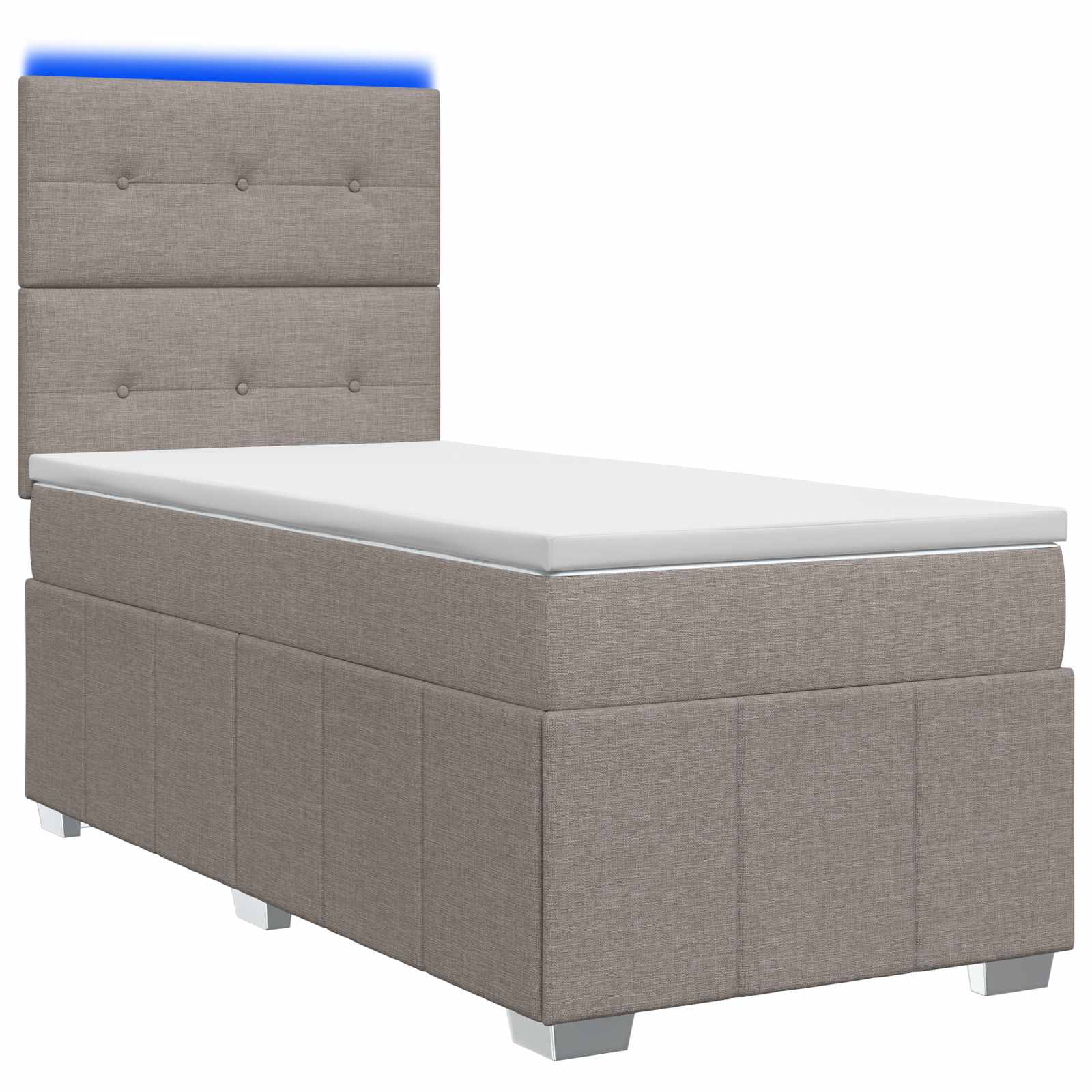 3455518_1.jpg vidaXL LED boxspring posteľ s matracom Sivohnedá 90 x 200 cm Látka – Obrázok 1