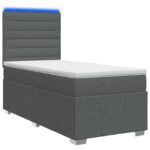 vidaXL LED boxspring posteľ s matracom Tmavosivá 100 x 200 cm Látka